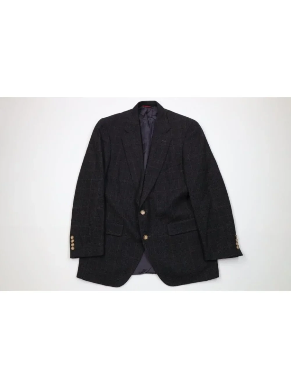 Vtg 70s Jos A Bank Mens 40R 2 Piece Heavy Wool Tweed Suit Houndstooth 32x30 USA